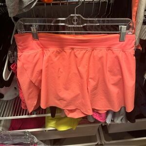 coral/orange fast and free lululemon shorts